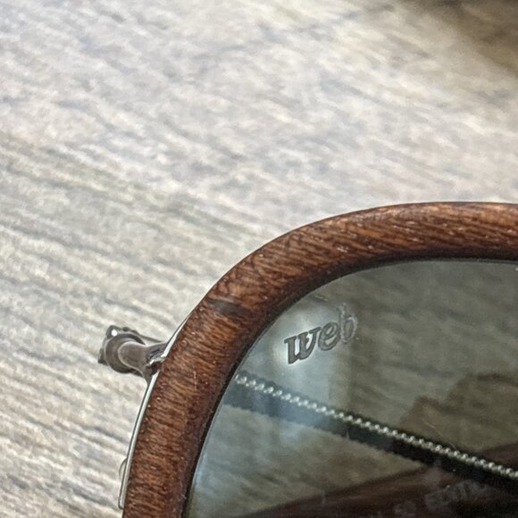 Web Eyewear Polarized Wood Grain Aviator Sunglasses 50th Anniversary Collection - Picture 4 of 10